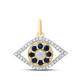 1/6 CTW-DIA CN 1/3CTW-RD-BS NAT GEM EVIL EYE PENDANT